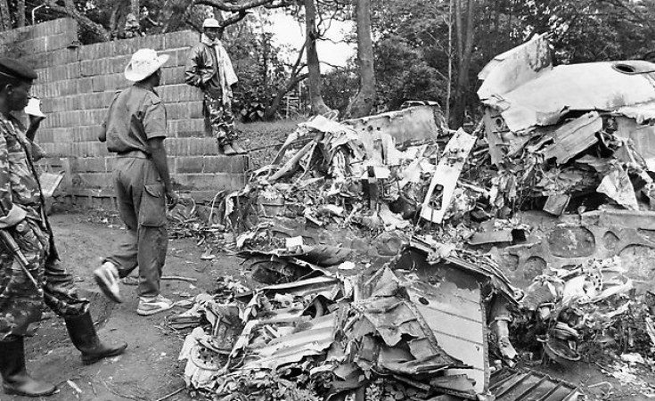 Plane Carrying Rwanda President Juvénal Habyarimana and Burundian President Cyprien Ntaryamira is Shot Down