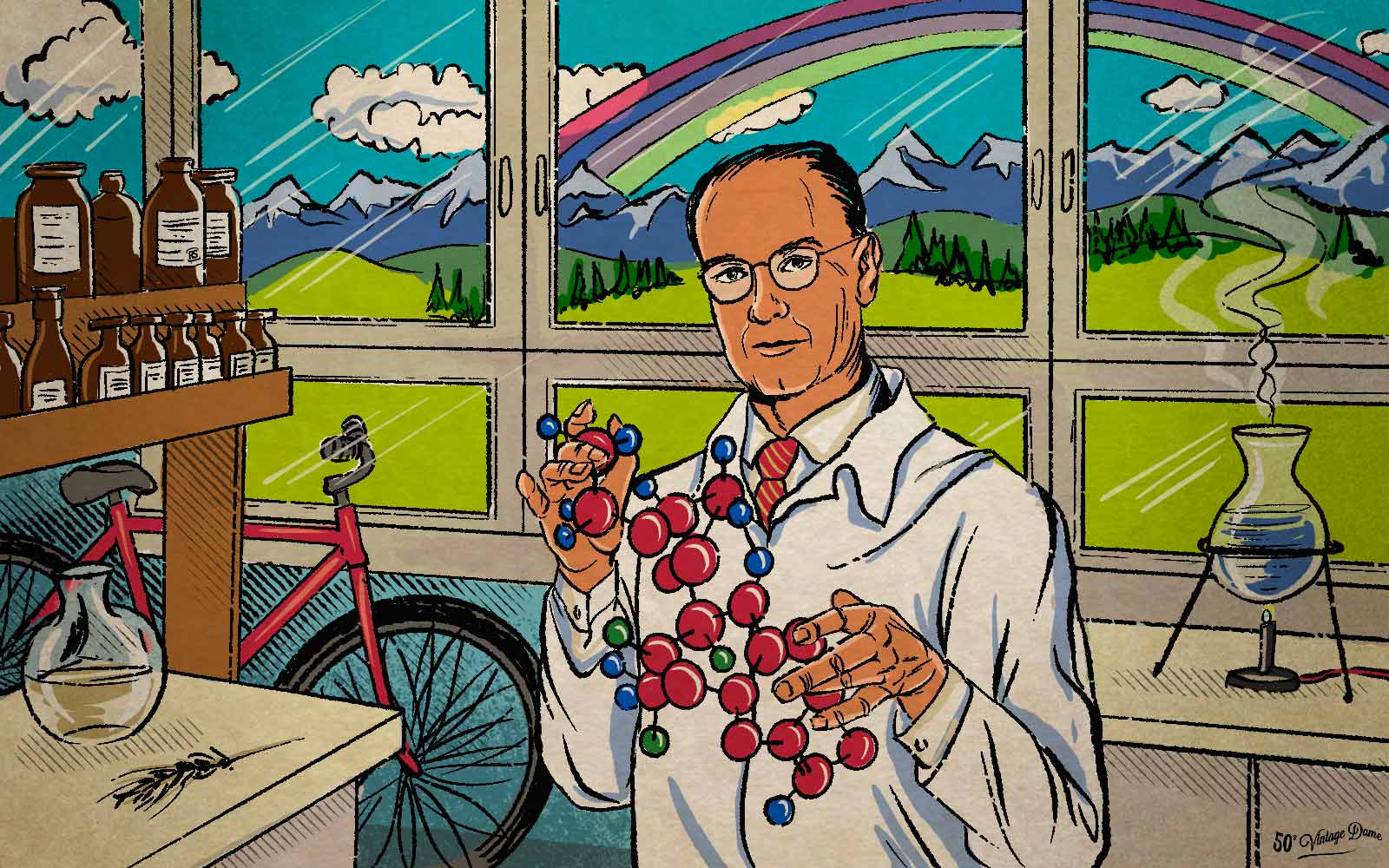 1938- Dr. Albert Hofmann synthesizes LSD for the first time