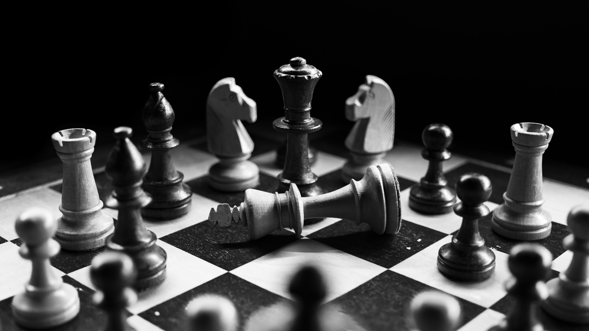 Black and white chess board