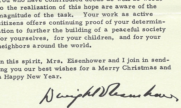 1958- Dwight D. Eisenhower delivers a Christmas message from space: ” To all mankind, America’s wish for peace on Earth and goodwill to men everywhere.”