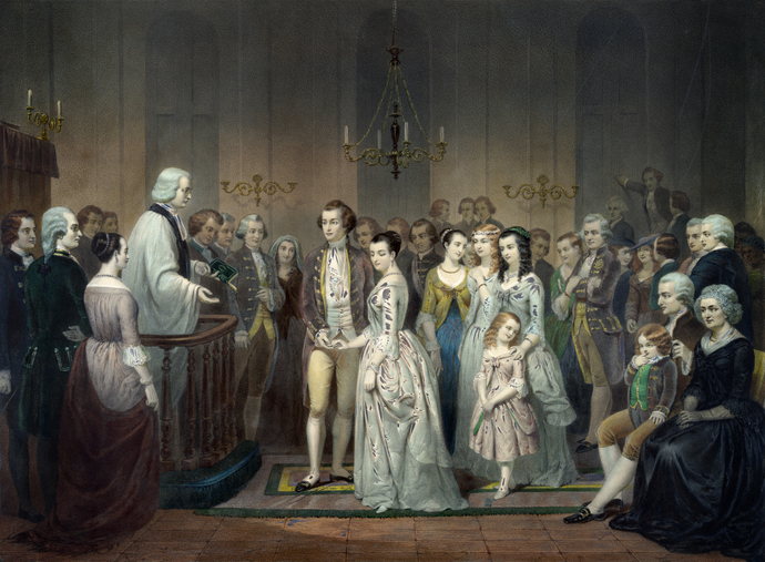 1759- George Washington married Martha Dandridge Custis at White House Plantation