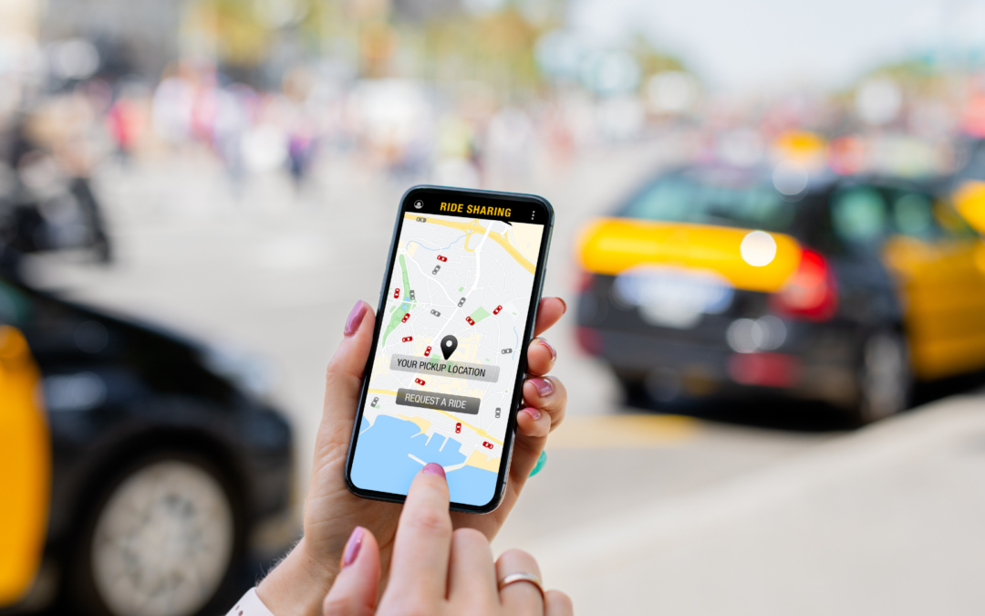 Someone using an app for a ride share