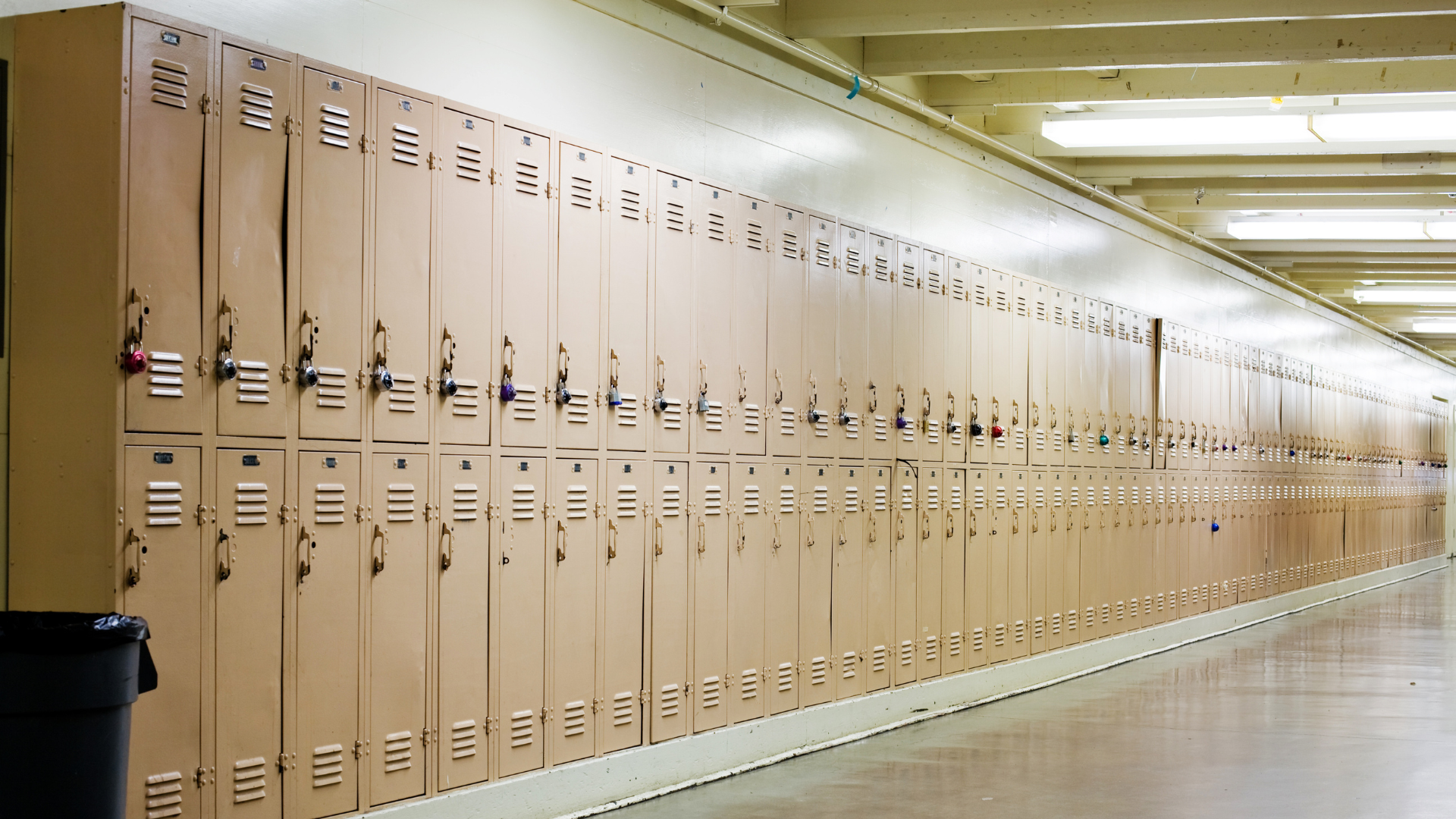 School lockers in a row