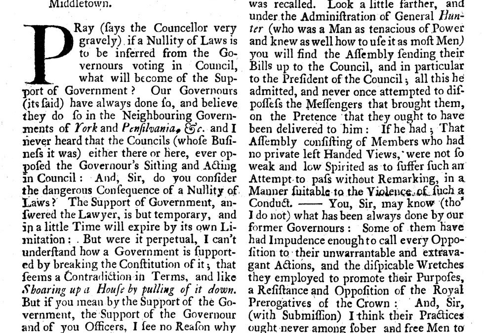 November 5, 1733 – First Publication of The New York Weekly Journal