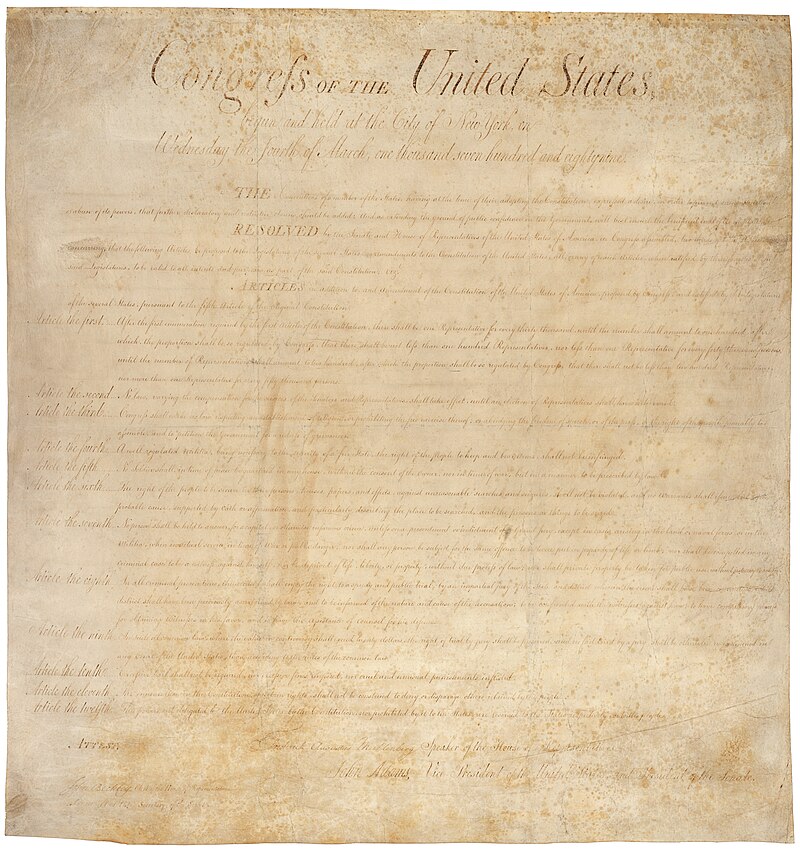 Copy of The Bill of Rights Front Page