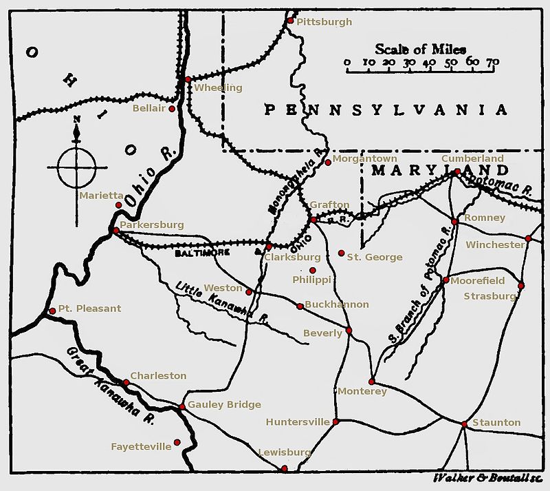 Copy of Map of Western Virginia in 1861