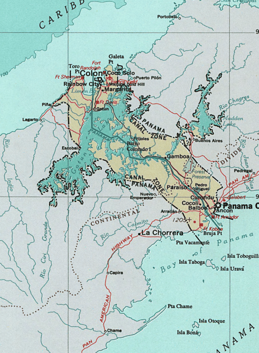 CanalZone Copy of Map of Panama Canal Zone