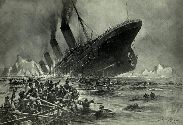 April 15, 1912 –The RMS Titanic Sank in the North Atlantic