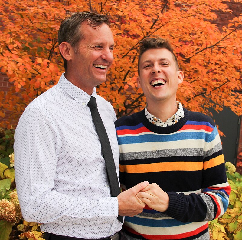 Copy of Newly Married Couple Following Supreme Court Ruling to Legalize Same-Sex Marriage